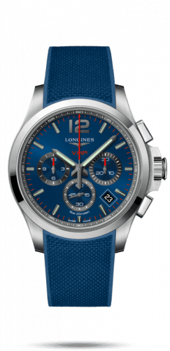 Longines Conquest V.H.P. Chronograph 42 Stainless Steel / Blue / Rubber L3.717.4.96.9
