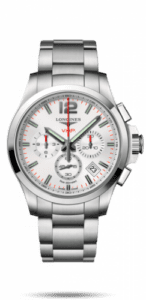 Longines Conquest V.H.P. Chronograph 42 Stainless Steel / Silver / Bracelet L3.717.4.76.6