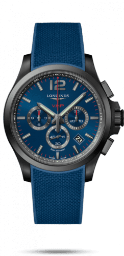 Longines Conquest V.H.P. Chronograph 44 PVD / Blue / Rubber L3.727.2.96.9