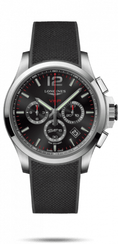 Longines Conquest V.H.P. Chronograph 44 Stainless Steel / Black / Rubber L3.727.4.56.9