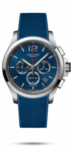 Longines Conquest V.H.P. Chronograph 44 Stainless Steel / Blue / Rubber L3.727.4.96.9