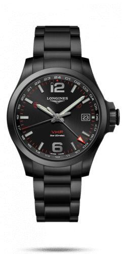 Longines Conquest V.H.P. GMT 41 PVD / Black / Bracelet L3.718.2.56.6