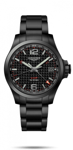 Longines Conquest V.H.P. GMT 41 PVD / Carbon / Bracelet L3.718.2.66.6