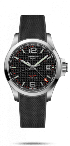 Longines Conquest V.H.P. GMT 41 Stainless Steel / Carbon / Rubber L3.718.4.66.9