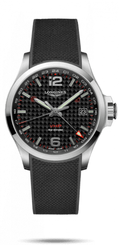 Longines Conquest V.H.P. GMT 43 Stainless Steel / Carbon / Rubber L3.728.4.66.9
