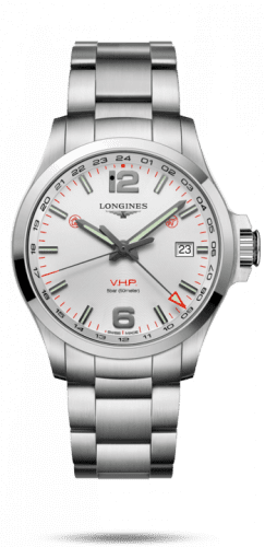 Longines Conquest V.H.P. GMT 43 Stainless Steel / Silver / Bracelet L3.728.4.76.6