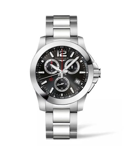 Longines Conqyuest Chronograph Quartz 41 Stainless Steel / Black / Bracelet L3.700.4.56.6