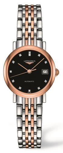 Longines Elegant Collection 25.5 Automatic Stainless Steel / Red Gold / Black L4.309.5.57.7