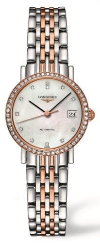 Longines Elegant Collection 25.5 Automatic Stainless Steel / Red Gold / Diamond / MOP L4.309.5.88.7