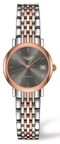 Longines Elegant Collection 25.5 Automatic Stainless Steel / Red Gold / Grey L4.309.5.72.7
