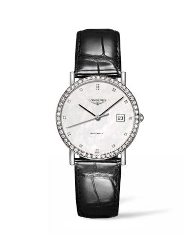 Longines Elegant Collection 34.5 Automatic Stainless Steel / Diamond / MOP / Strap L4.809.0.87.2