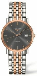 Longines Elegant Collection 34.5 Automatic Stainless Steel / Red Gold / Grey L4.809.5.72.7