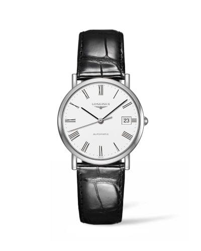 Longines Elegant Collection 34.5 Automatic Stainless Steel / White / Strap L4.809.4.11.2