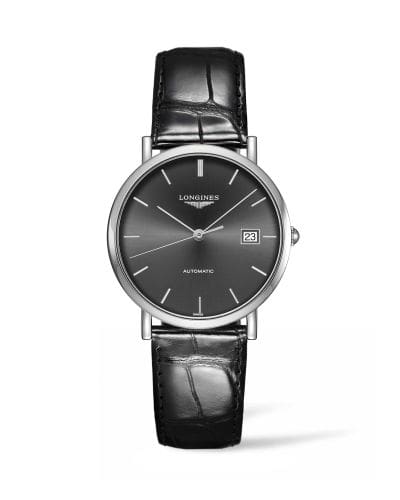 Longines Elegant Collection Automatic 37 Stainless Steel / Grey / Strap L4.810.4.72.2
