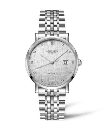 Longines Elegant Collection Automatic 41 Stainless Steel / Silver - Linen / Bracelet L4.911.4.77.6