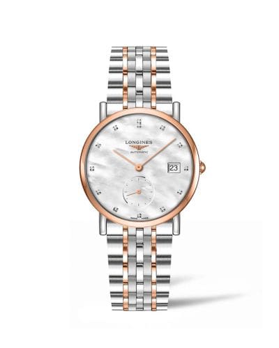 Longines Elegant Collection Small Second 34.5 Stainless Steel - Pink Gold / MOP / Bracelet L4.312.5.87.7