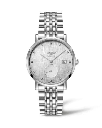 Longines Elegant Collection Small Second 39 Stainless Steel / Silver - Linen / Bracelet L4.812.4.77.6