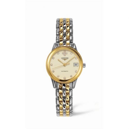 Longines Flagship 26 Automatic Two Tone Cream Diamond L4.274.3.07.7