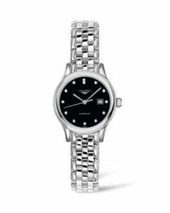 Longines Flagship 30 Stainless Steel / Black - Diamond / Bracelet L4.374.4.57.6