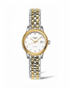 Longines Flagship 30 Stainless Steel - Yellow Gold / White - Diamond / Bracelet L4.374.3.27.7