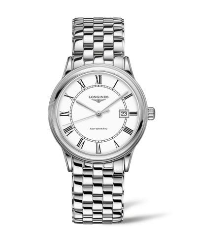 Longines Flagship 40 Stainless Steel / White - Roman / Bracelet L4.984.4.21.6