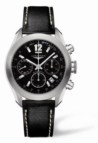 Longines GrandeVitesse Chronograph Black Leather L3.635.4.56.2
