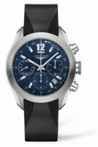 Longines GrandeVitesse Chronograph Blue Rubber L3.635.4.96.9