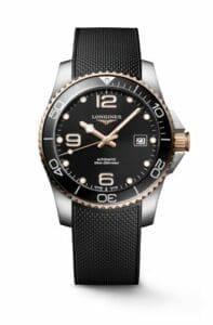 Longines HydroConquest 41 Automatic Stainless Steel / Rose Gold / Black / Rubber L3.781.3.58.9