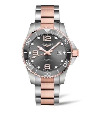 Longines HydroConquest 43 Automatic Stainless Steel - Pink Gold / Grey / Bracelet L3.782.3.78.7