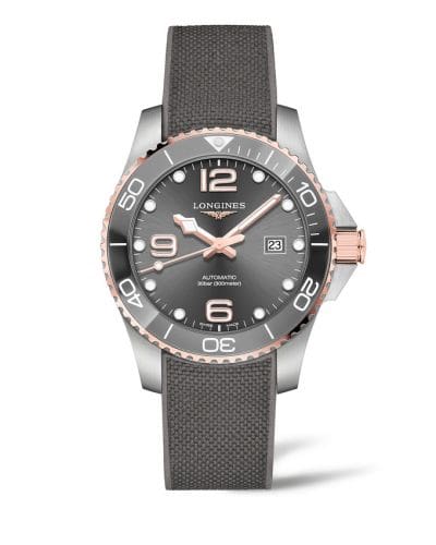 Longines HydroConquest 43 Automatic Stainless Steel - Pink Gold / Grey / Rubber L3.782.3.78.9