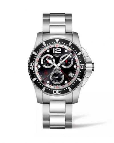 Longines Hydroconquest 41 Quartz Chronograph Stainless Steel / Black / Bracelet L3.743.4.56.6