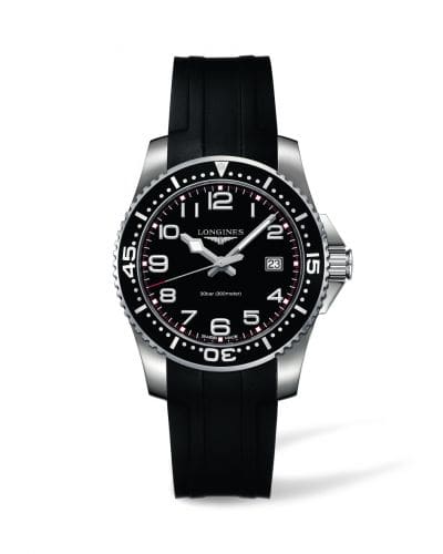 Longines Hydroconquest Quartz 39 Black Rubber L3.688.4.53.2