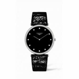 Longines La Grande Classique Quartz 37 White Gold Diamond Black L4.766.7.58.4