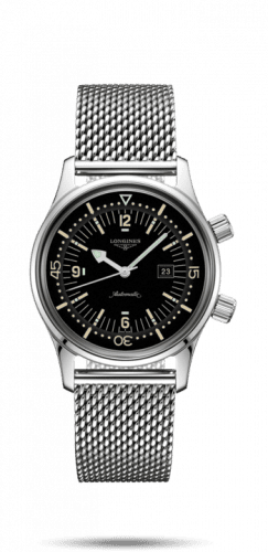 Longines Legend Diver 36 Stainless Steel / Black / Mesh L3.374.4.50.6