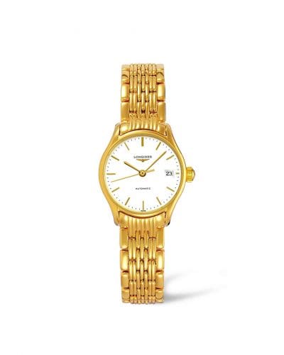 Longines Lyre 25 Automatic PVD Gold / White / Bracelet L4.360.2.12.8