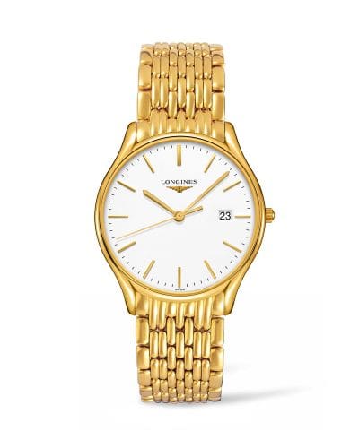 Longines Lyre Quartz 38.5mm PVD Gold / White / Bracelet L4.859.2.12.8