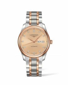 Longines Master Collection 38.5 Day Date Stainless Steel / Pink Gold / Pink-Diamond / Bracelet L2.755.5.99.7