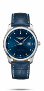 Longines Master Collection 40 Date Stainless Steel / Blue-Diamond / Alligator L2.793.4.97.0