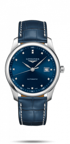 Longines Master Collection 40 Date Stainless Steel / Blue-Diamond / Alligator L2.793.4.97.0