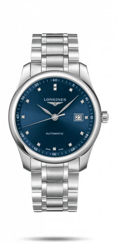Longines Master Collection 40 Date Stainless Steel / Blue-Diamond / Bracelet L2.793.4.97.6