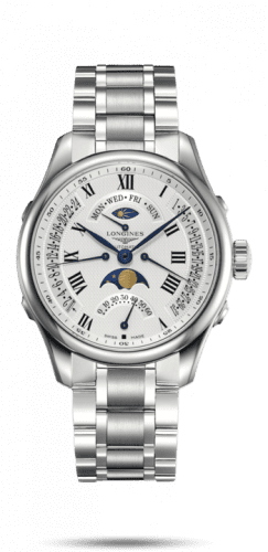 Longines Master Collection 41 Retrograde Moonphase Stainless Steel / Silver-Roman / Bracelet L2.738.4.71.6