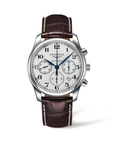 Longines Master Collection 42 Chronograph Stainless Steel / Silver-Arabic / Alligator L2.759.4.78.3