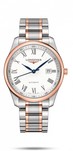 Longines Master Collection 42 Date Stainless Steel / Pink Gold / White-Roman / Bracelet L2.893.5.11.7