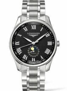 Longines Master Collection 42 Moonphase Stainless Steel / Black-Roman / Bracelet L2.919.4.51.6