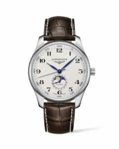 Longines Master Collection 42 Moonphase Stainless Steel / Silver-Arabic / Alligator XL L2.919.4.78.5