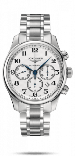 Longines Master Collection 44 Chronograph Stainless Steel / Silver-Arabic / Bracelet L2.859.4.78.6