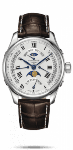 Longines Master Collection 44 Retrograde Moonphase Stainless Steel / Silver-Roman / Alligator XL L2.739.4.71.5