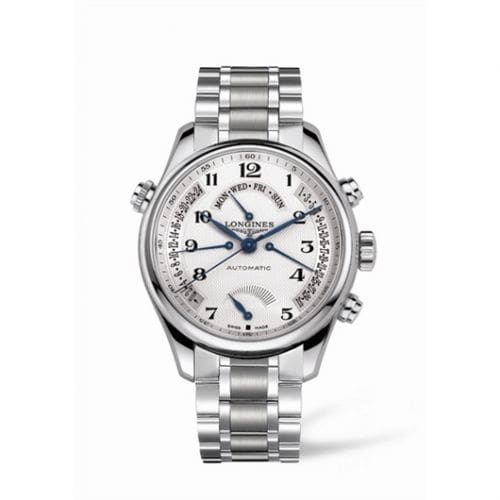 Longines Master Collection 44 Retrograde Power Reserve Stainless Steel / Silver-Arabic / Bracelet L2.716.4.78.6