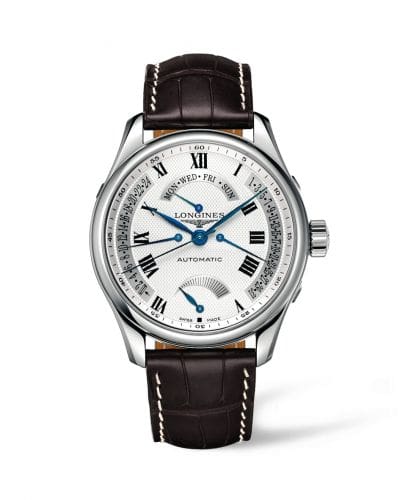 Longines Master Collection 44 Retrograde Power Reserve Stainless Steel / Silver-Roman / Alligator XL L2.716.4.71.5