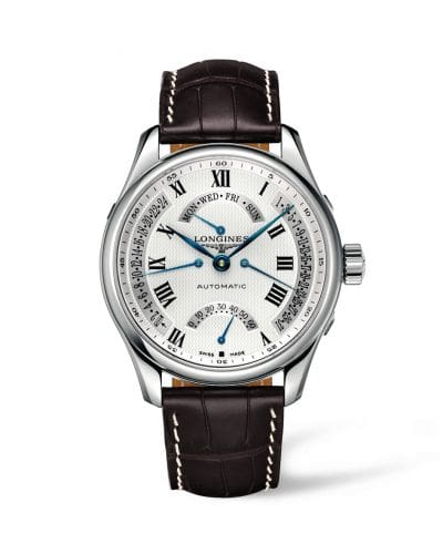 Longines Master Collection 44 Retrograde Stainless Steel / Silver-Roman / Alligator L2.717.4.71.3